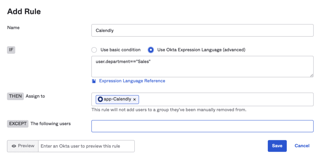 add rule expression