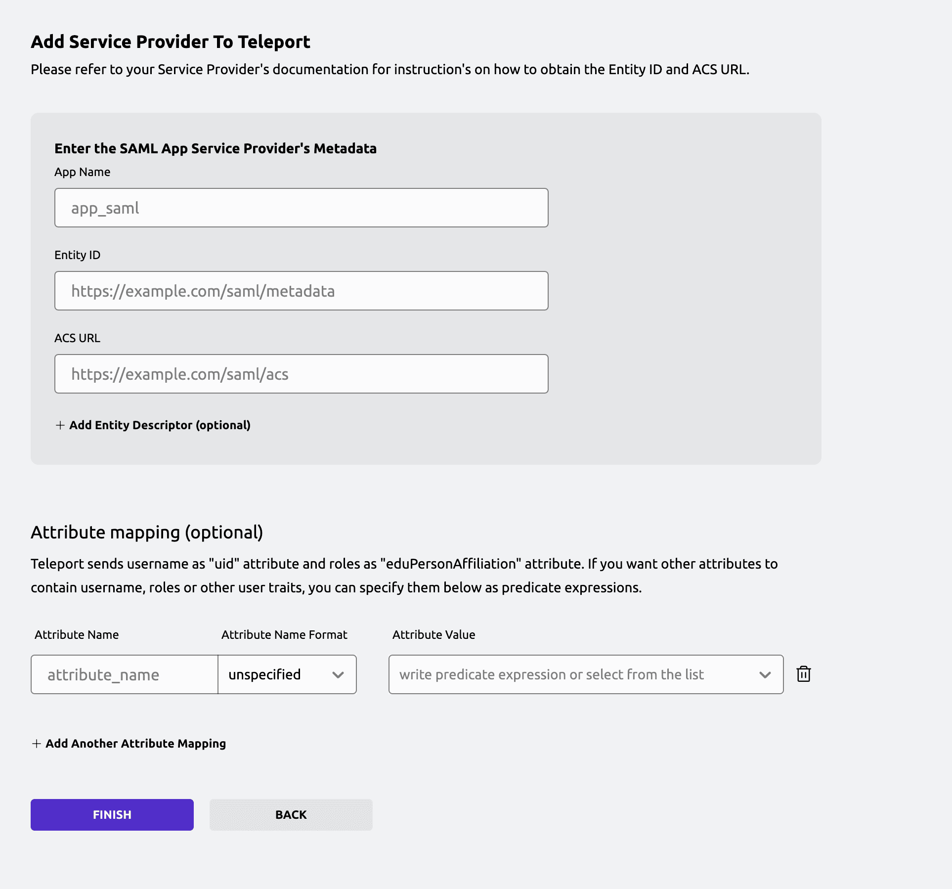 SAML Metadata