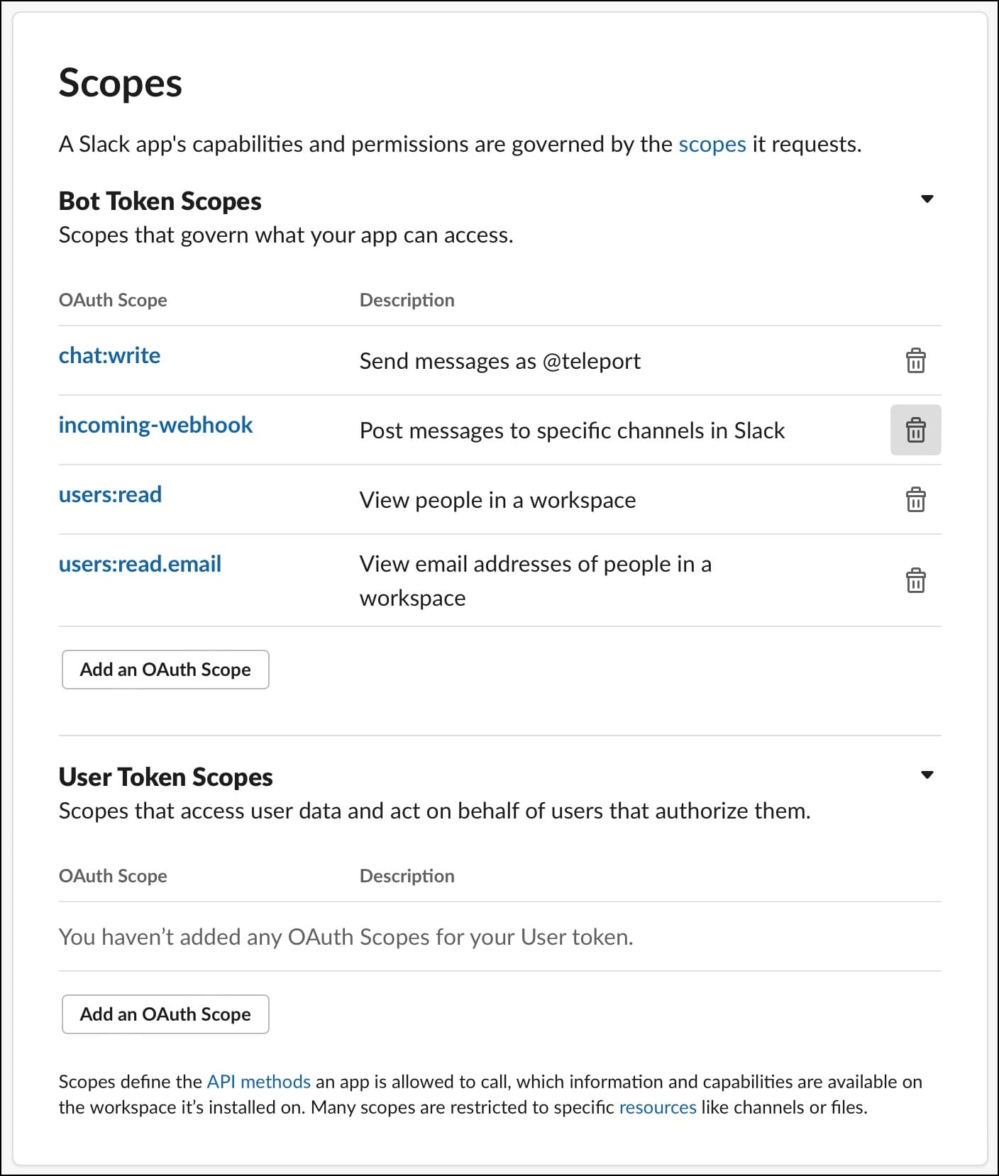 slack scopes