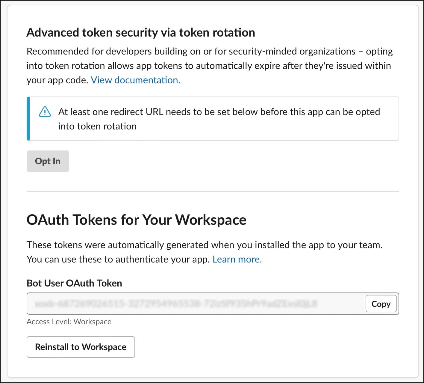 slack oauth token