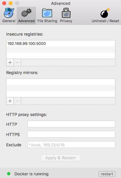 macos docker settings