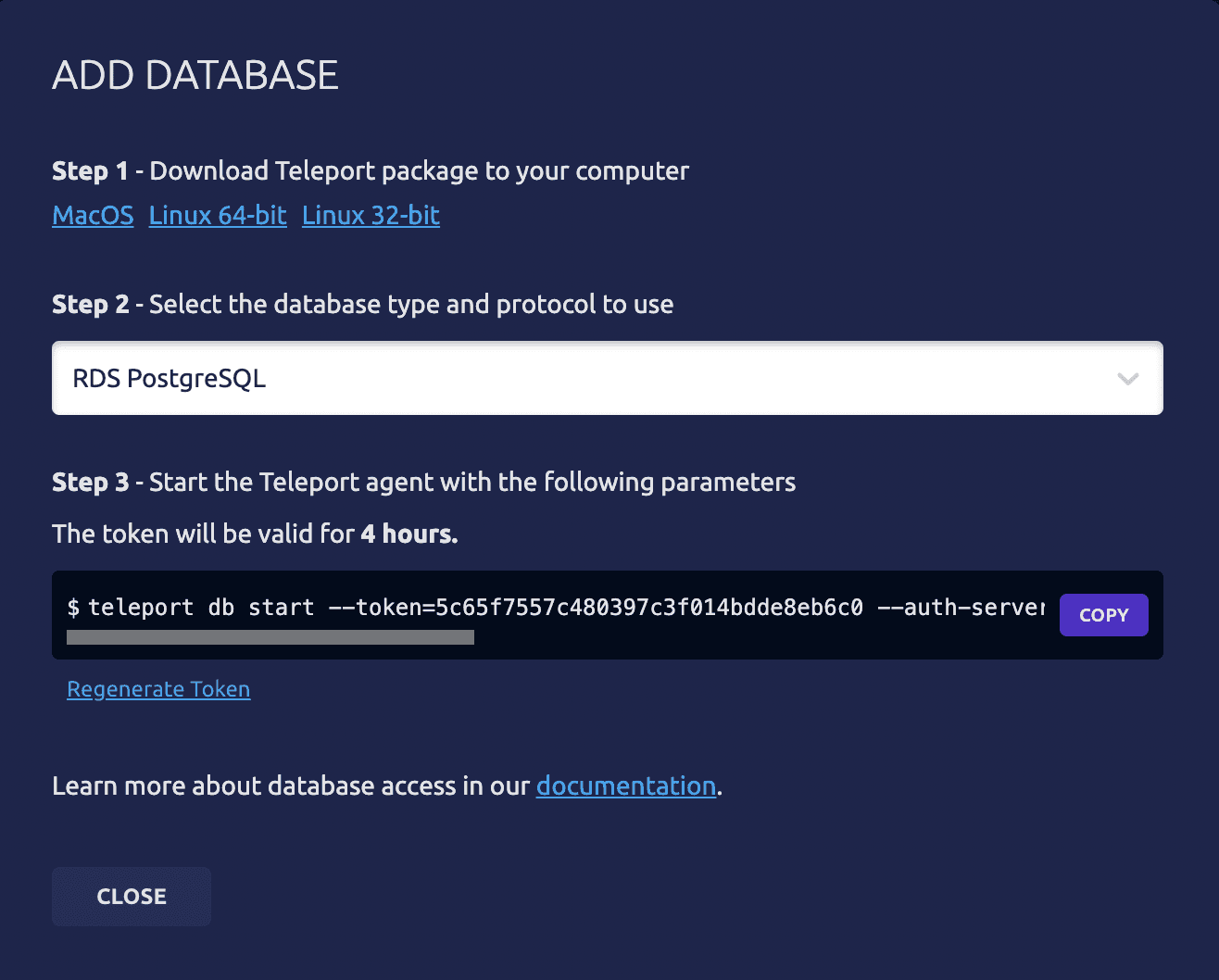 teleport add database