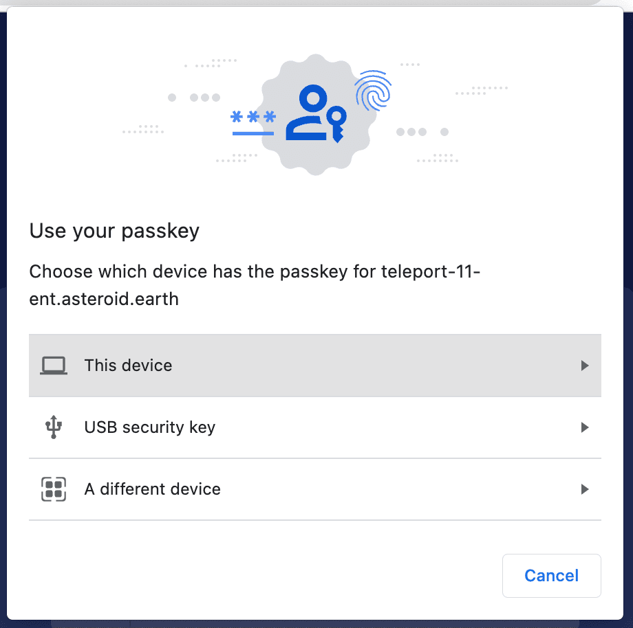 Chrome Passkey